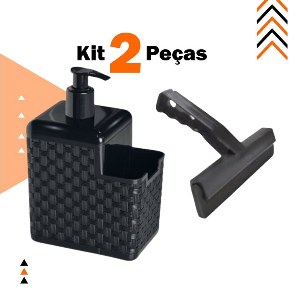 Dispenser 2 em 1 com suporte para bucha e rodo
