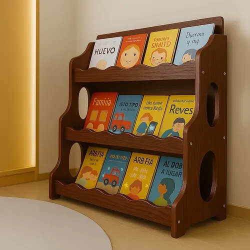 Porta Livros Infantil Montessori Estante Organizador Madeira